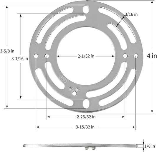 2 Pack Universal Fixture Mounting Bracket Heavy Duty 50 LB Rated, 4 Inches Diameter Steel Round Crossbar With Screw for Ceiling Pendant Light, Chandelier, Wall Sconces, Barn Lights