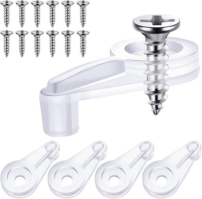 Blulu 20 Pack Mirror Holder Clips for 6 mm in (6/25) Glass Mirror Hanging Kit for Wall Mounting Hanging Retainer Fasteners with Screw and Anchors for Fixing Cabinet Door(Practical Style)