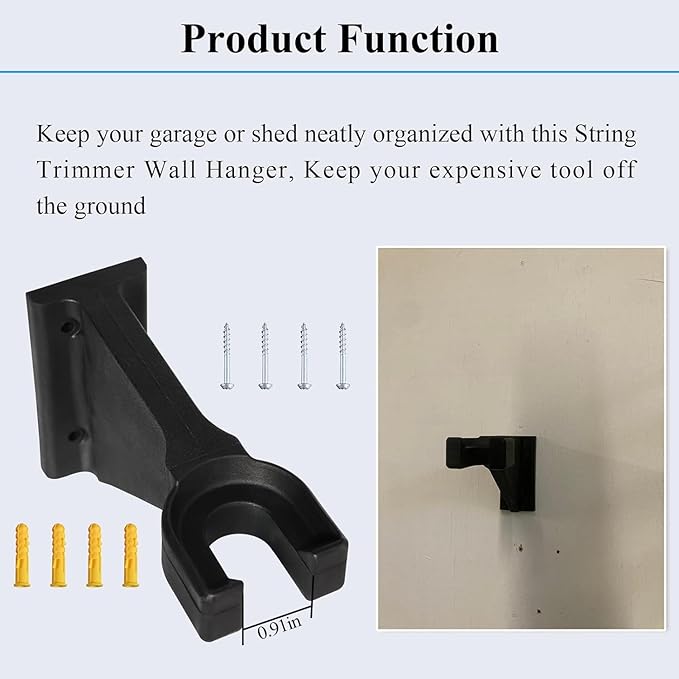 Premium Heavy-Duty Wall Hanging Holder for Garden Power Tools, Garage Storage Organizer, Storage Hooks for Trimmer, Holds up to 250lbs, Fits EGO 56V Trimmer and Edger, Ego Power/Edger(2Pcs/4-Hole)