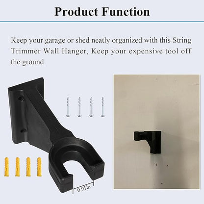 Premium Heavy-Duty Wall Hanging Holder for Garden Power Tools, Garage Storage Organizer, Storage Hooks for Trimmer, Holds up to 250lbs, Fits EGO 56V Trimmer and Edger, Ego Power/Edger(2Pcs/4-Hole)