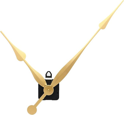 TIKROUND Youngtown 12888 High Torque Long Shaft Clock Movement Mechanism with 12 Inch Long Spade Hands (Gold 1 Set)