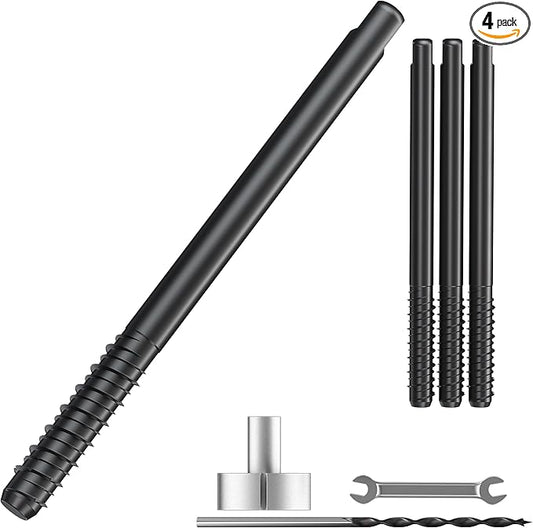 4pcs Heavy Duty Floating Shelf Brackets for 3/4" to 1.75" Boards, Invisible Blind Shelf Support Kit with CNC Drilling Jig, Double-Threaded Rods for DIY Custom Floating Shelves, 125lbs(4 inch-4pcs)