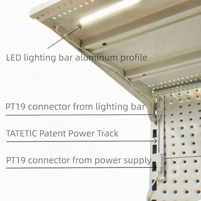 Gondola Shelving Lights 40" kit with 4 pcs 6000K Pure White LED Light Bars, LED Driver and Accessories Suits for Super Market Retail Display Shelves via Magnets to fit Under Shelf (40" 4PCS)