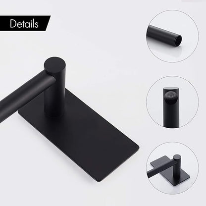 KES 9-Inch Self Adhesive Towel Bar Kitchen Towel Rack Wall Mount No Drill SUS 304 Stainless Steel Matte Black, A7000S23-BK