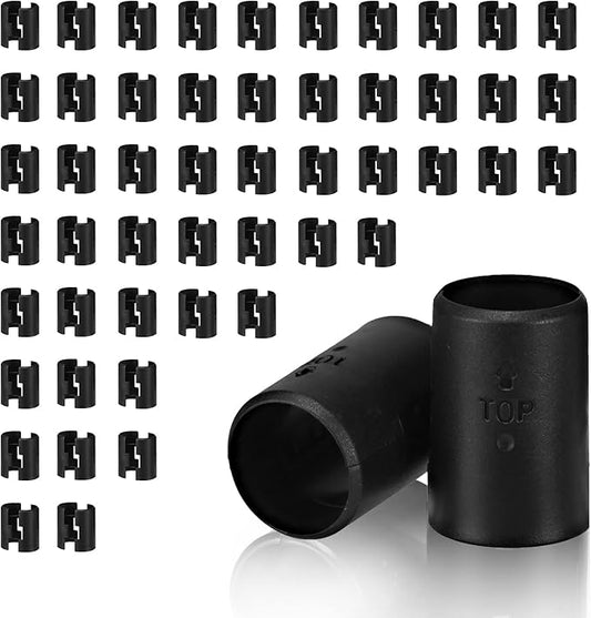 25mm Wire Shelf Clips – Jamiikury Black Plastic Shelf Lock Clips for Metric 25mm Posts Only – Check Size Before Purchasing - 100pcs (50 Pairs)