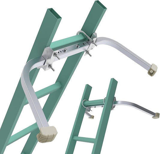 Ladder Stabilizer,Heavy Duty Aluminum Extended Ladder Accessory for Roof Gutter Guard Cleaning Tools,Ladder Stand-Off Wing Span/Wall Ladder Hooks with Non-Slip Rubber Bottom pad.(Patent)