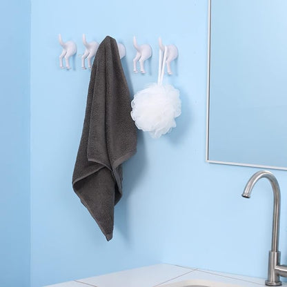 Dog Tail Wall Hooks,5 Pack Plastic Wall-Mounted Coat Hooks,Modern Decorative Hat Hanger Hooks,Cute Butt Hook Holder for Hanging Towels,Bags,Key,Purse,Dog Leash(White)