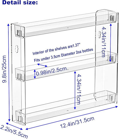 2Pack 3 Tier Display Rack, Clear Paint Rack Wall-Mount (No Drill), Acrylic Craft Paint Storage Organizer, Miniature Holder for 2oz Bottle, Nail Polish Organizer, Badges, Mini Figures (2)