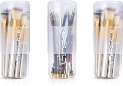 OCHEAL Makeup Brush Holders, 3 Pack of Makeup Brush Organizer Travel Case Retractable Plastic Travel Makeup Brush Holder For Vanity Makeup Artist Brushes Storage Cup