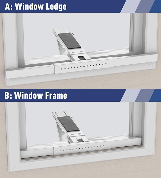LEOPO No Drilling Air Conditioner Support Bracket,HVAC Brackets Fits Single & Double-Hung Windows, Heavy Duty Outdoor Wall Mounted Window AC Bracket，Holds Up to 150lbs, for 5000-12000 BTU Units
