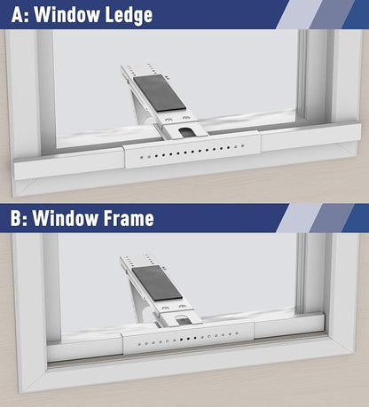 LEOPO No Drilling Air Conditioner Support Bracket,HVAC Brackets Fits Single & Double-Hung Windows, Heavy Duty Outdoor Wall Mounted Window AC Bracket，Holds Up to 150lbs, for 5000-12000 BTU Units