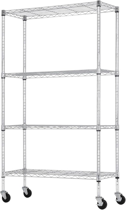 PayLessHere | 4-Tier Wire Shelf | 36"x14"x62" | Chrome | Adjustable Racks | Heavy-Duty Storage Shelves, Holds Upto 1400 lbs | Rust-Resistant, No-Tool Assembly | for Home, Garage Shelving
