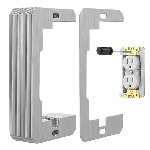 20 Pcs Wall Plate Spacer,Spacers for Electrical Outlets, Metal Flush Fit Device Leveling Plates for Electrical Outlet Repair, Fix Loose Outlets and Electrical Boxes