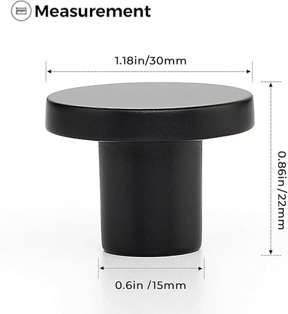 Ravinte 1 Pack Cabinet Knobs Black Kitchen Cabinet Knobs Round Dresser Drawer Pulls Closet Door Pulls 1-1/5 Inch