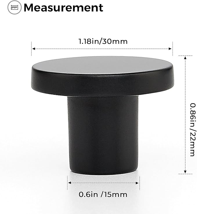 Ravinte 25 Pack Cabinet Knobs Black Kitchen Cabinet Knobs Round Dresser Drawer Pulls Closet Door Pulls 1-1/5 Inch