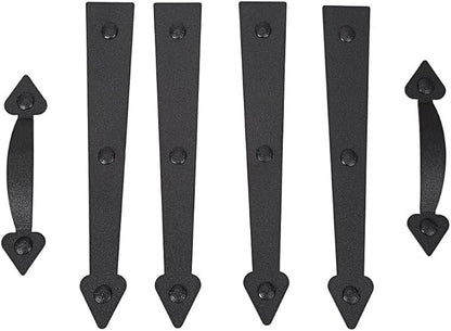 Magnetic Decorative Garage Door Curb Appeal Faux Hinges Handles Hardware Kit Color Black