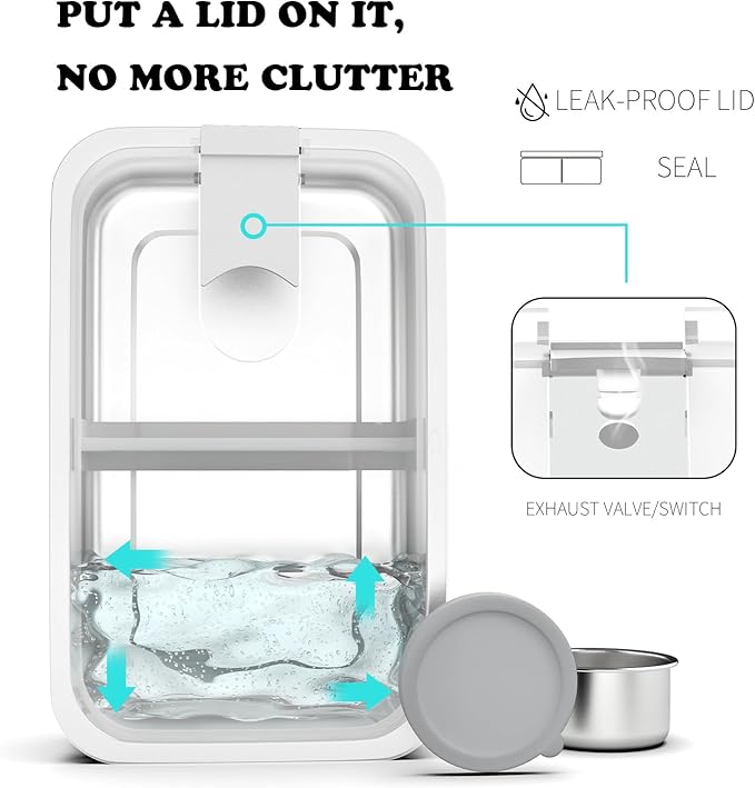Stainless Steel Bento Lunch Box for Kids, 33oz Leak-Proof Lunch Box Containers, Microwave-Safe, with Adjustable Divider, Convenient Metal Lunchbox for School, Travel