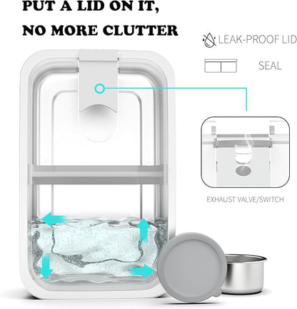 Stainless Steel Bento Lunch Box for Kids, 33oz Leak-Proof Lunch Box Containers, Microwave-Safe, with Adjustable Divider, Convenient Metal Lunchbox for School, Travel