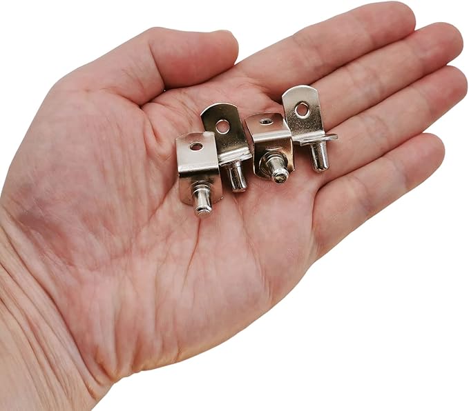 Shelf Support Pegs, 50 Pcs Shelf Pegs with Hole, 5mm (1/5 inch) Cabinet Shelf Bracket Pegs, L-Shaped Nickel Plated Shelf Pins Holders for Bookcase Kitchen Closet Shelf Shelves Furniture Cabinet