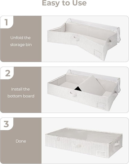 StorageWorks Extra Large Under Bed Storage Containers with Handles and Label Holder, 2 Pack Ultra-thick Fabric Underbed Bins, Closet Organizer for Clothes, Blankets, Sweater