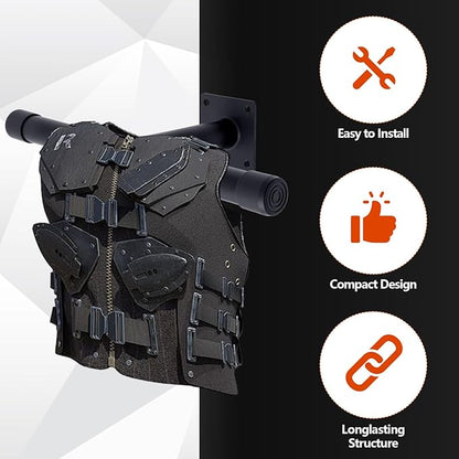 Weight Vest Hanger Wall Mount Heavy Duty Tactical Gear Police Vest Holder Motorcycle Helmet Rack Stand for Gym Home Garage Train Armor Breastplate Backpack Organizers