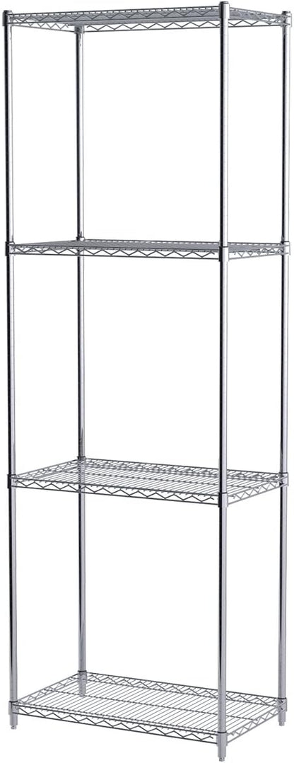 Akro-Mils AWP86UPRIGHT 86-Inch NSF Certified Industrial Grade Chrome Wire Shelf System Upright Leg Post Poles, (4 Pack)