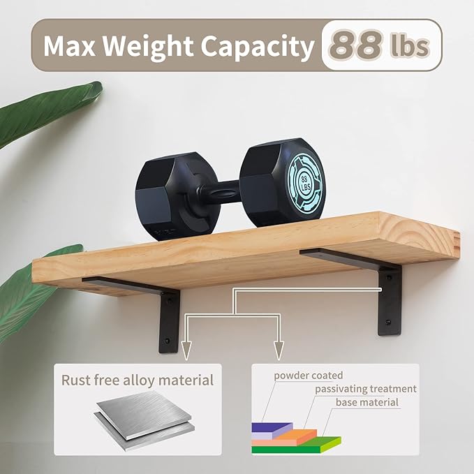 8"x 4"Shelf Brackets, die-cast Formation, Vertical Angle, Premium Alloy Metal Heavy Duty Shelf Bracket, high Strength Mounting Hardware Included, Corner Brace Joint,Pack of 4 ,8 INCH x4 INCH(No Beam)