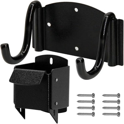 Heavy-Duty Wheelbarrow Storage Bracket, Black, Sturdy, 80 lbs Capacity, for Outdoor Use
