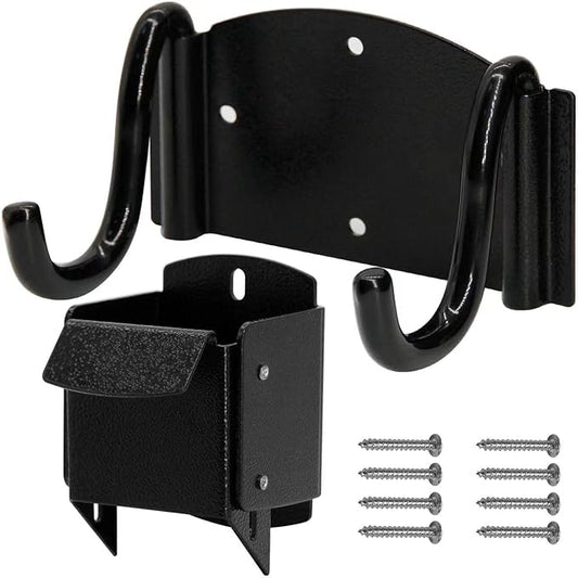 Heavy-Duty Wheelbarrow Storage Bracket, Black, Sturdy, 80 lbs Capacity, for Outdoor Use