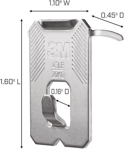 3M CLAW(TM) 45 lb. Drywall Picture Hanger With Spot Markers, Heavyweight Hanging Solution for Room Decor and Office Decor, Including Mirrors or Large Art – 4 Count (Pack of 1)