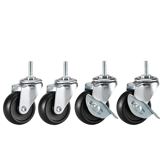 Shelves Wheels Replacement Rubber Wire Shelving casters for Kitchen and Garage, Set of 4, Heavy Duty Storage Shelves casters for Shelf to Replace Shelving Unit Leveling Feet - Fit Pusalxl Shelf