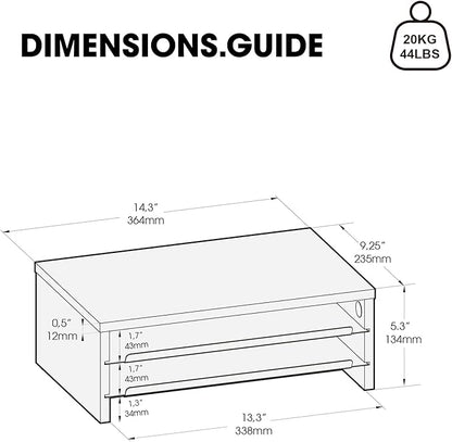 Fenge Monitor Stand, 3-Tier Monitor Riser with Slide-Out Tray, Wooden and Metal Desktop Organizer for Home Office, Computer, Laptop, Printer, Telephone