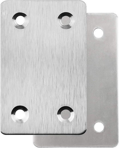 Pack of 20 Flat Metal Straight Brace Bracket 0.06inch Thickness Metal Flat Straight Mending Plates Fixing Corner Brace ,2.4inch x 1.5 inch