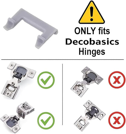 Cabinet Restrictor Clips (10 Pack)- 86° Degree Angle Cabinet Door Hinge Restrictor Clip for Soft Close Hinge(Decobasics ONLY)-90° Opening Kitchen Soft Close Cabinet Hinges Restriction Clip Restraints
