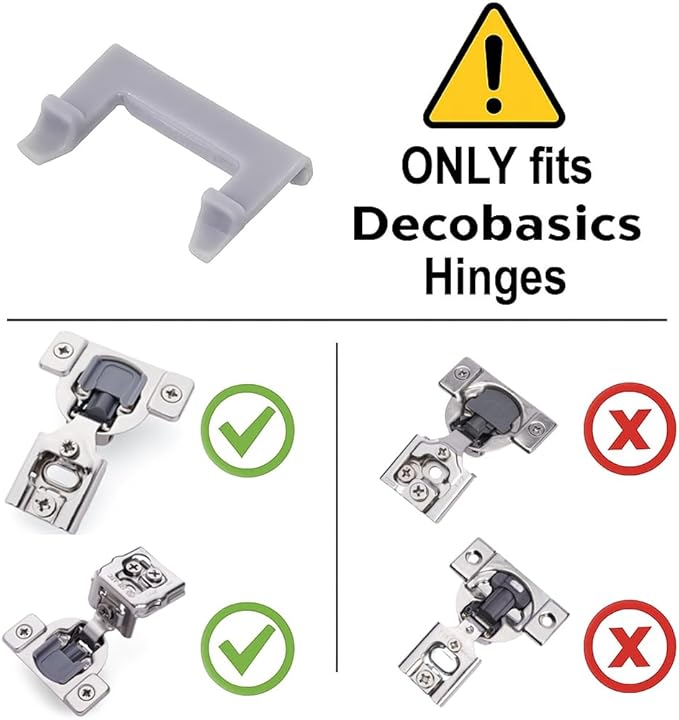 (Decobasics ONLY) Cabinet Restrictor Clips (50 Pack)- 86° Degree Angle Cabinet Door Hinge Restrictor Clip for Soft Close Hinge-90° Opening Kitchen Soft Close Cabinet Hinges Restraints Restriction Clip