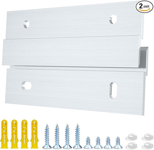 4 Inch Aluminum French Cleat Hanger, Heavy Duty Mirror Hanging Hardware for Panel, Whiteboard, Cabinet, Shelf, Headboard, Art (2 Pairs, Support 40lbs)