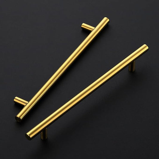 JOY DECOR 30 Pack 10 Inch Cabinet Pulls Kitchen Cabinet Handles with 7-1/2 Inch Hole Center Brushed Brass Cabinet Hardware Stainless Steel Kitchen Drawer Pulls 192mm Hole Centers
