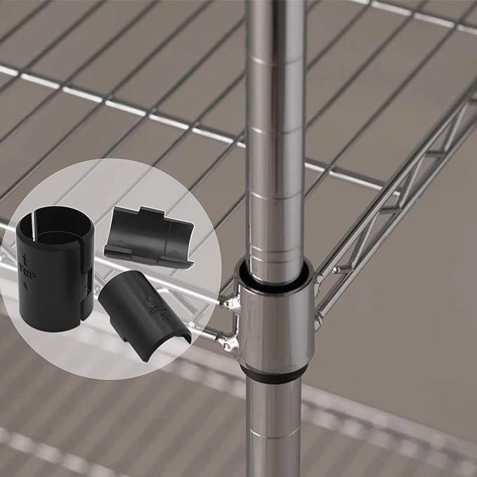 Wire Shelf Clips,54-Pack Wire Shelving Shelf Lock Clips for 1" Post Shelvings,27 Pairs Wire Rack Lock Clip Replacements for Metal Shelving Sleeves System
