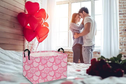 Rectangular Valentine's Day Baskets,Heart Basket,Pink Girls Basket Kids Storage Bin Love Room Decor for Home.(Sweet heart)