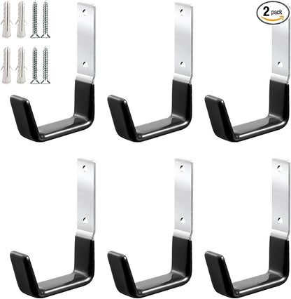 Heavy Duty Steel Garage Hooks,Garage Storage Utility Hooks,Anti-Slip Hanger, Tool Organizer,Steel Wall Mount Organizer, Garden Hose Hanger (Small-6PC)