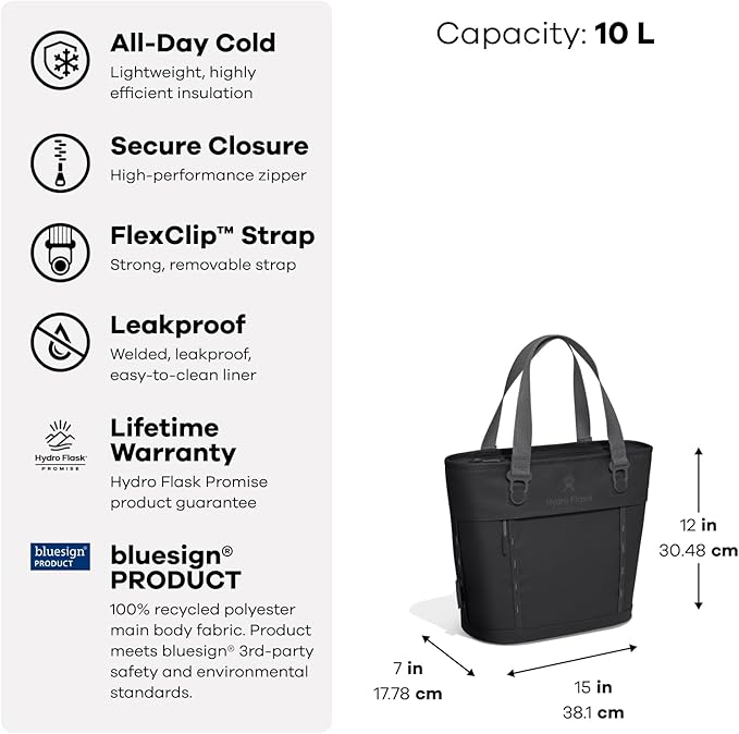 Hydro Flask Carryout Tote - Insulated Tote Bag - 10 L Capacity in Capri Blue