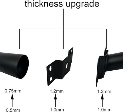 Street Light Pole,Street Light Mounting Arm Black Metal Thickened Pipes Rustproof Waterproof Barn Light Fixture Adaptor Outdoor Arm for Led Light,Wall Mounted (12 inch Black Thicken)
