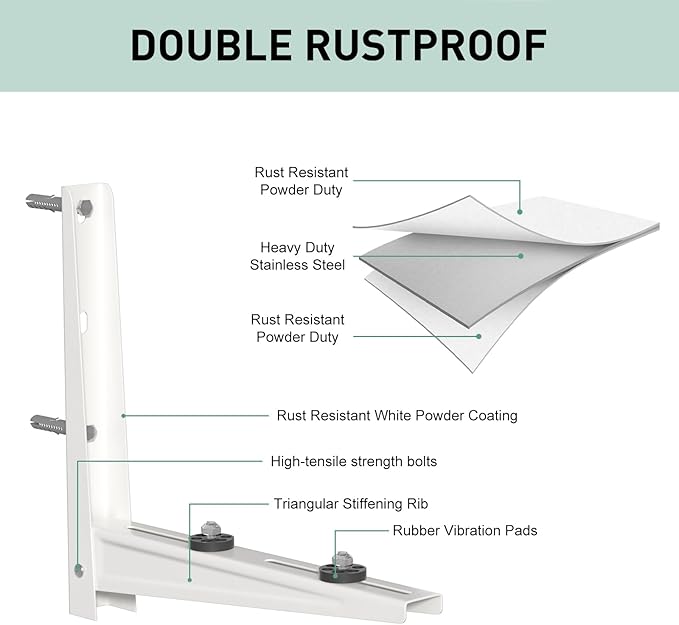 Mini Split Wall Mounting Bracket, Heavy-Duty Outdoor Wall Bracket for 7000-15000 BTU Ductless Air Conditioner Universal Heat Pump System Support up to 330 lbs