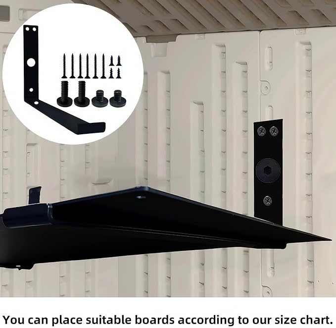 Shelf Brackets for Suncast Sheds,Iron Shelf Accessory Outdoor Sheds Storage,with EZ Bolt Assembly,Brackets Only (2)