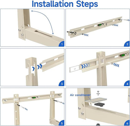 Mini Split Wall Mounting Bracket: Wall Mount Rack for 7000 9000 12000 18000 24000 30000 36000 BTU Mini Split Air Conditioner Units, Universal Outside Split System Mount Condenser Bracket, Max 550 LBS