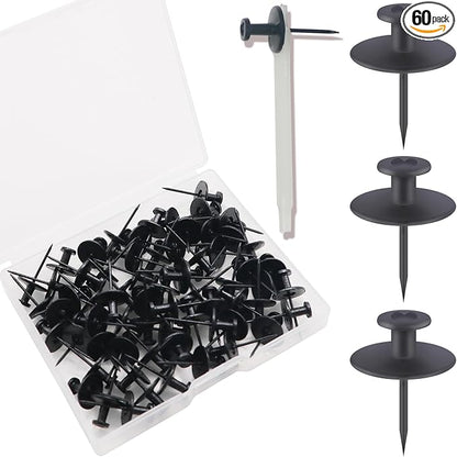 60 PCS Double Headed Picture Hanging Nails, Wall Hangers Without Nails, Thumb Tacks for Wall Hangings Picture, Renter Friendly Decor Push Pins for Tapestry Frame Art