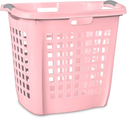 Sterilite 4-Pack Ultra Easy Carry Laundry Basket, Plastic Clothes Hamper Bin w/Comfort Grip Handles & Rim, 2.1 Bushel Capacity, Pink Frost