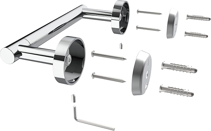 Toilet Paper Holder Chrome SUS304 Stainless Steel Double Post Pivoting Polish Chrome Toilet Paper Roll Holder Wall Mounted Toilet Tissue Holder for Commercial Bathroom RV, Polished, 2 Pack