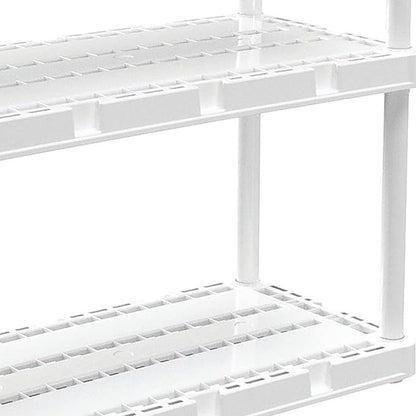 Gracious Living 3 Pack Light Duty Storage Shelves, Knect-A-Shelf 4-Shelf Ventilated Shelving Rack Organizer for Home, Garage, Basement & Laundry, White