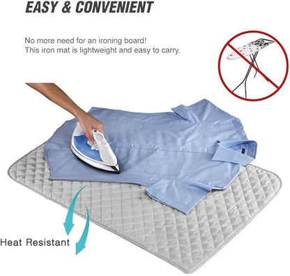 Ruibo Magnetic Ironing Mat Blanket,Iron Board Alternative Cover/Quilted Washer Dryer Heat Resistant Pad/Portable Cover/Mat Grey 33"X 18"